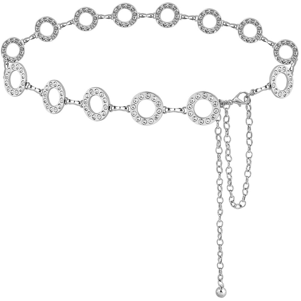 4495 Metal Waist Chain For Women Rhinestone Belt Crystal